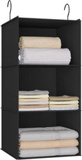 Hanging Closet Organizer 3-Shelf, Oxford Fabric Wardrobe Storage, shoes & by DonYeco