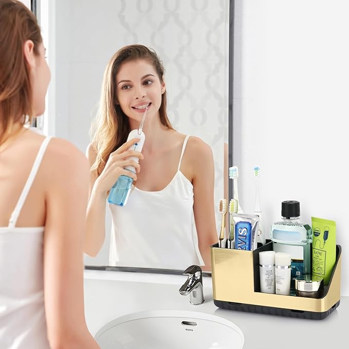 Toothbrush Holders for Bathroom Counter Organizer | Easy To Clean, Detachable - Image 2
