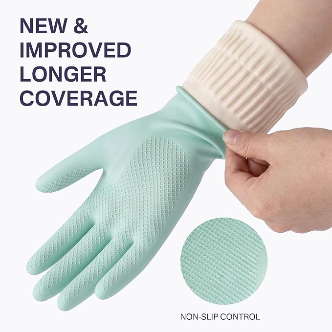 Rubber Dishwashing Gloves, Reusable Cleaning Dish Gloves - Image 5