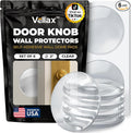 Large 2" Door Knob Wall Protectors – 6 Clear Self-Adhesive Silicone Bumper Pads in Hemispherical Shape – Noise Dampening Wall & Furniture Guards by VELLAX
