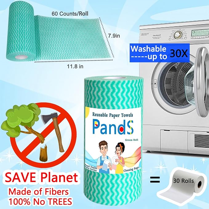 Reusable Paper Towels Washable, 60 Ct/Roll - Image 5