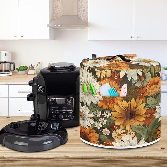 Daisy Pressure Cooker Cover Instant Pot Accessories Instant Pot Kitchen Appliance Dust Cover with Pockets for Rice Cooker Air Fryer Slow Cooker Dust Covers for Kitchen Size M