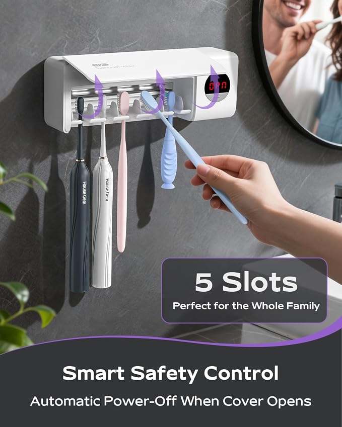 Toothbrush Holder for Bathroom Wall Mounted, Rechargeable - Image 5