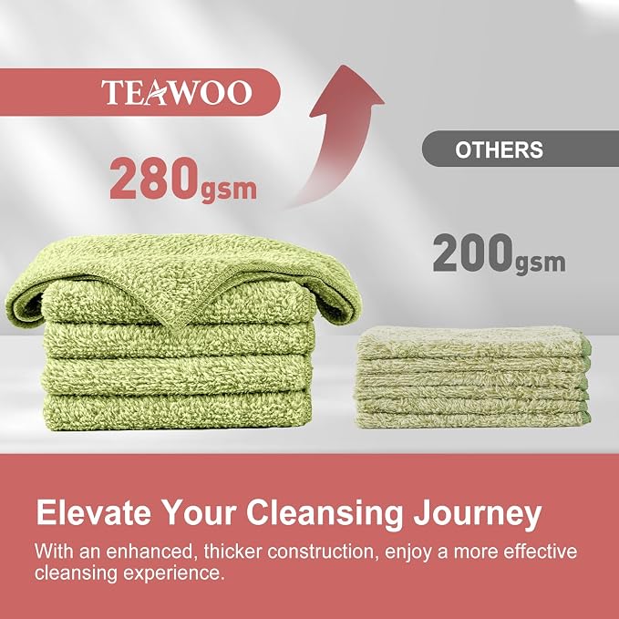 10 Pack Premium Washcloths, Highly Absorbent and Super Soft Face Towels | - Image 4