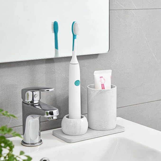 Ceramic Toothbrush Holder & Toothbrush Cup - Image 4