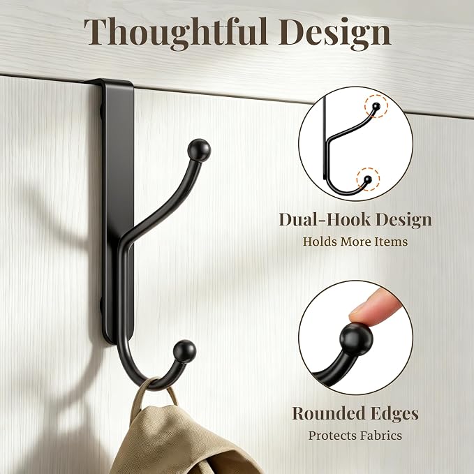 niffgaff Over Door Hook 2-Pack, Heavy Duty Door Hanger, Fits Interior Doors 1.4 - Image 7