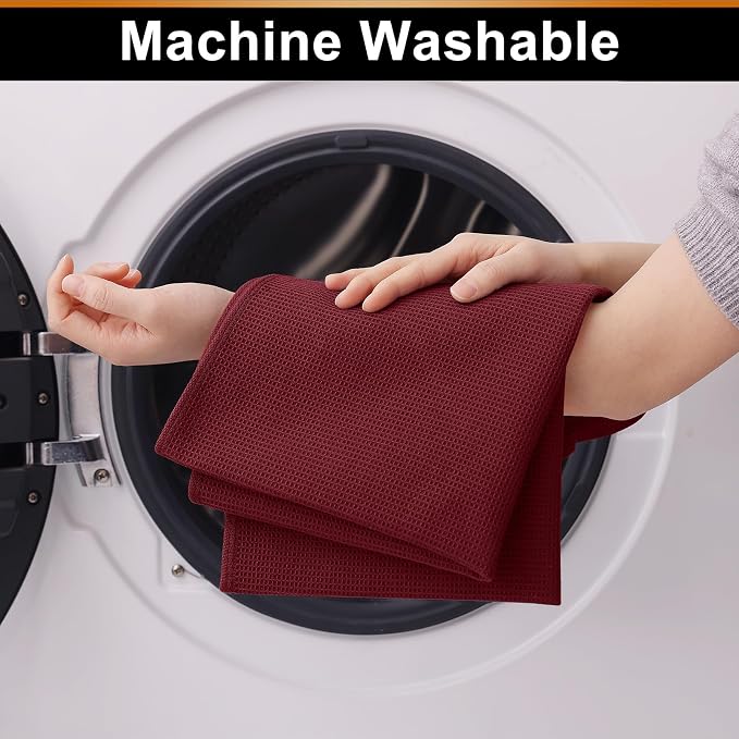 Homaxy 100% Cotton Waffle Weave Kitchen Towels, 4 Pack - Image 5