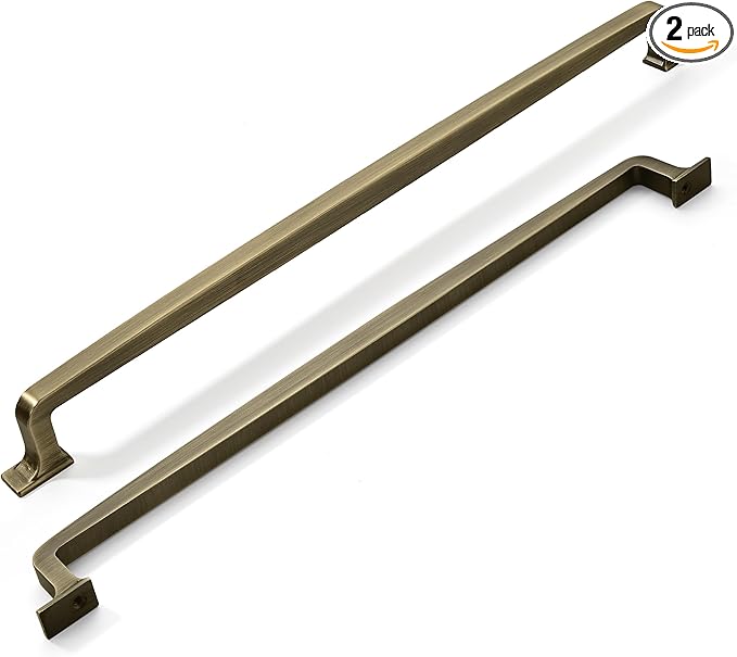 khtumeware 2 Pack 12 Inch Cabinet Handles, Brushed Antique Brass Pulls and Drawer Handles