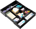 Briwooody Black Acrylic Drawer Organizer Expandable, 8 Compartments, Large | by Briwooody