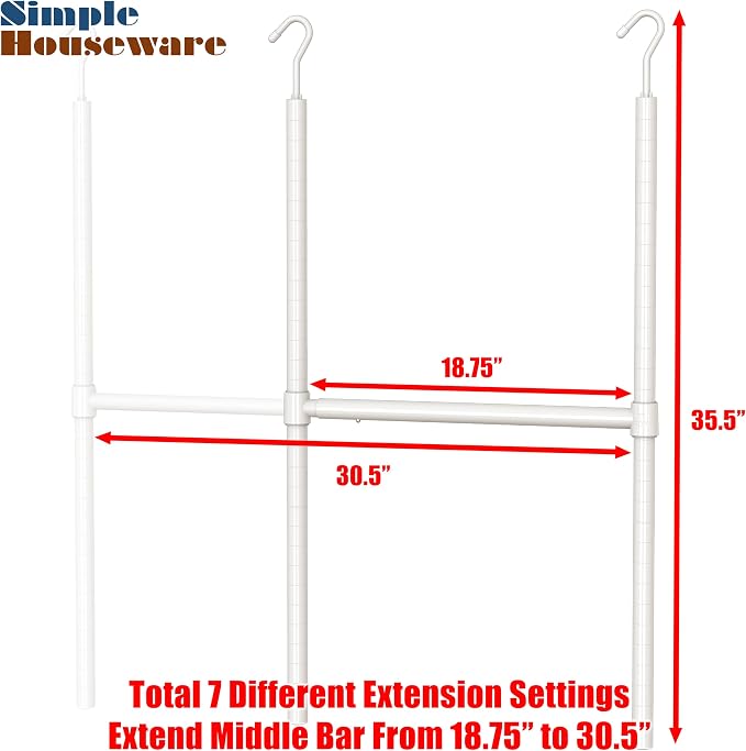 Simple Houseware Adjustable Closet Hanging Rod - Image 3