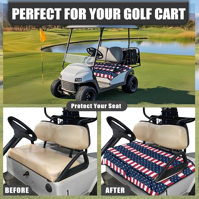 Golf Cart Seat Cover Cushion with Non-Slip Backing and Waterproof Protection for Comfortable Outdoor Seating