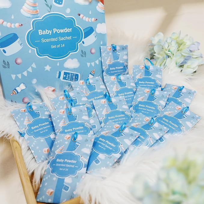 SCENTORINI Scented Sachets for Drawer and Closet, Baby Powder Scent 14 Pack - Image 9