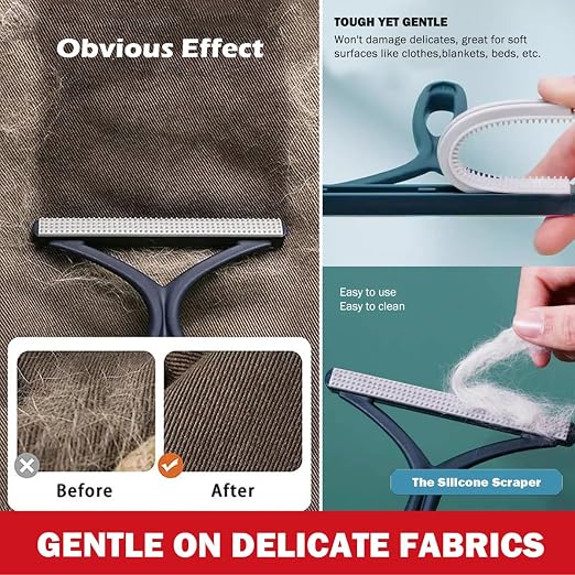 Pet Hair Remover 3-Pack, Reusable Dog & Cat Hair Removal Tools, Lint Shaver | - Image 5