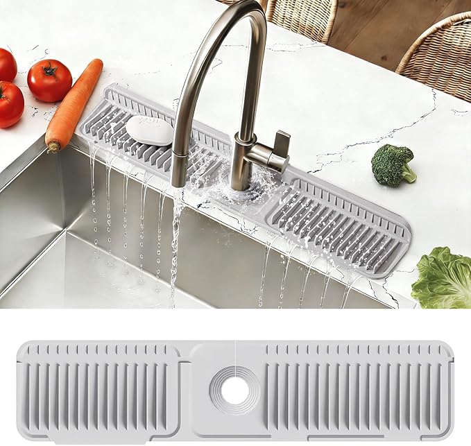 24 Inch Upgraded Draining Mat Folding faucet Mat by KicthMap