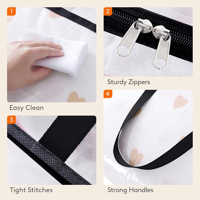 Lifewit 3 Pack Clear Clothes Storage Bags, 45L Plastic Blanket Storage Bag - Image 8