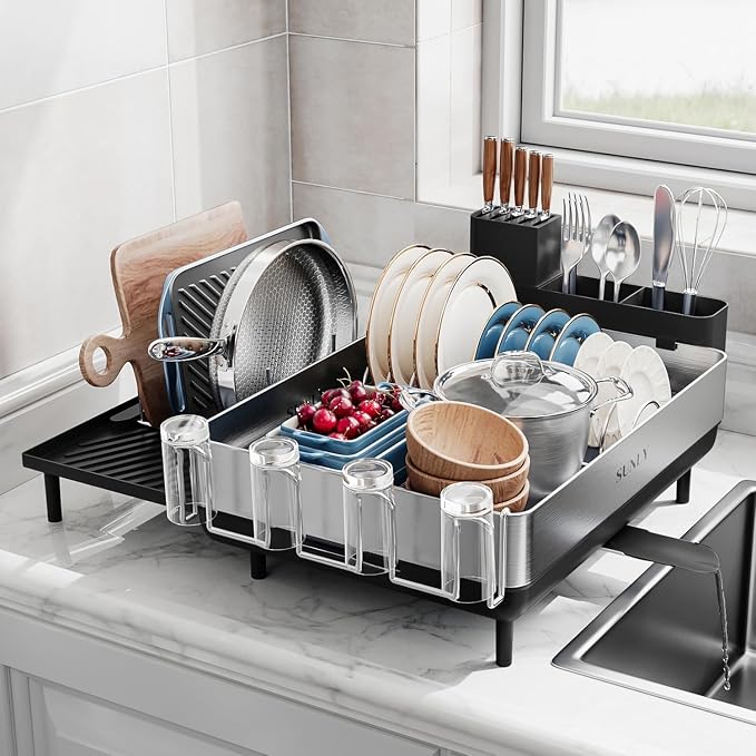 SUNLY Large Dish Drying Rack, Expandable Dish Rack by SUNLYHOME