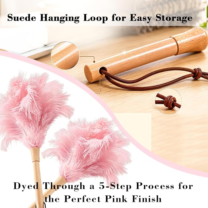 NCEDN Pink Ostrich Feather Duster 32cm – Soft Feather Duster - Image 4