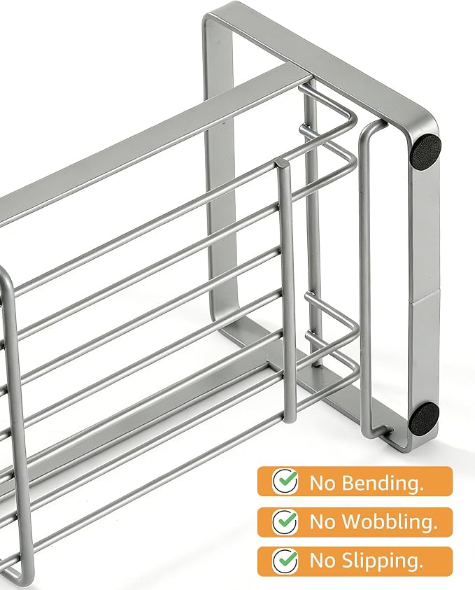 HULISEN Large Kitchen Sponge Holder, 304 Stainless Steel Sink Caddy - Image 5