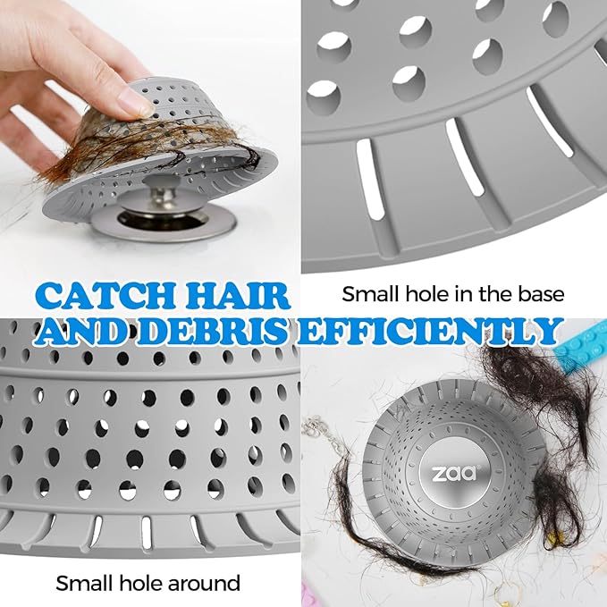 Bathtub Drain Strainer Silicone Bathroom Stopper Fixture Accessories | 2-Pack - Image 4