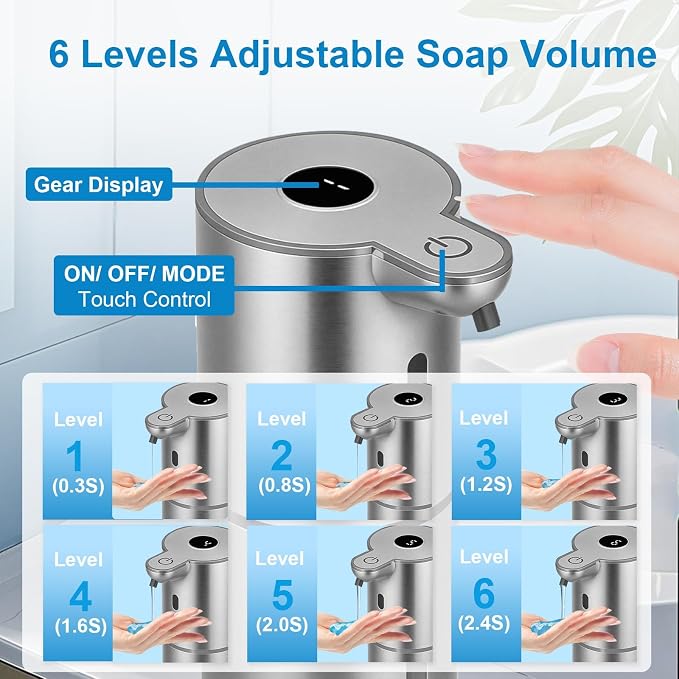 OHIFAST Automatic Liquid Soap Dispenser Touchless, USB Rechargeable Smart Hand - Image 3