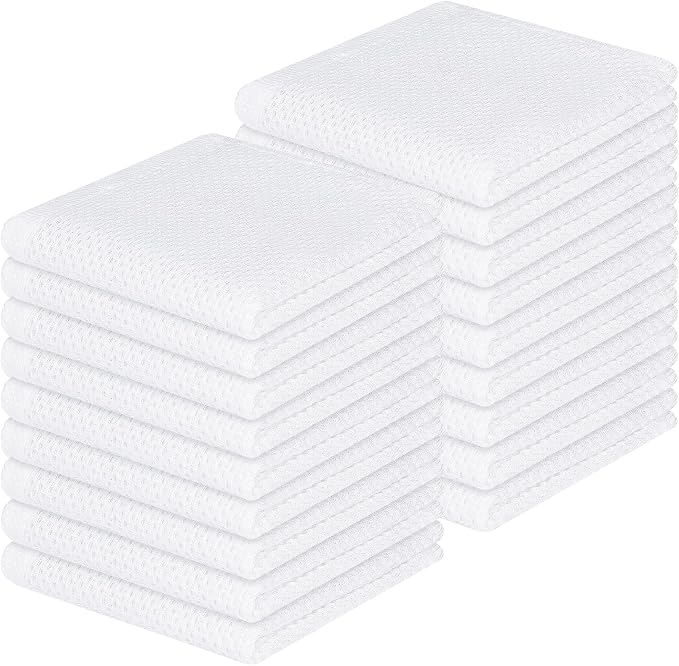 Homaxy 100% Cotton Waffle Weave Kitchen Dish Cloths 18-Pack, Ultra Soft by Homaxy