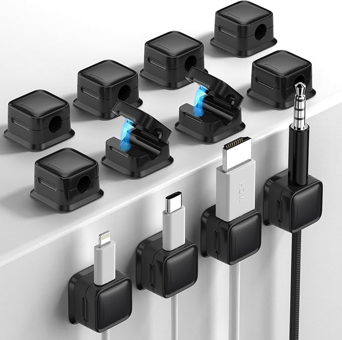 12 Pack Cord Organizer, Magnetic Cable Clips, Under Desk Management, Strong by Costop