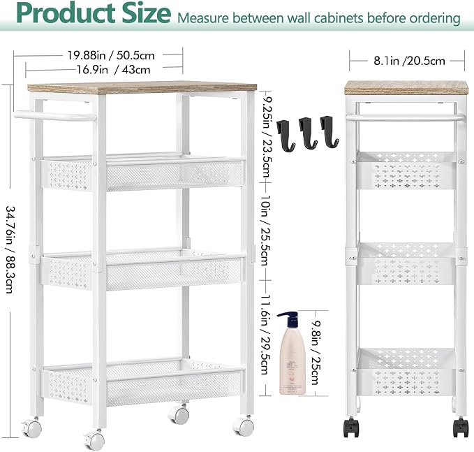 Vivihomety 4-Tier Laundry Utility Rolling Storage Cart - Image 4