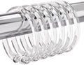 Amazer Plastic Shower Curtain Rings, O Shape Clear Shower Curtain Hooks Rings by Amazer