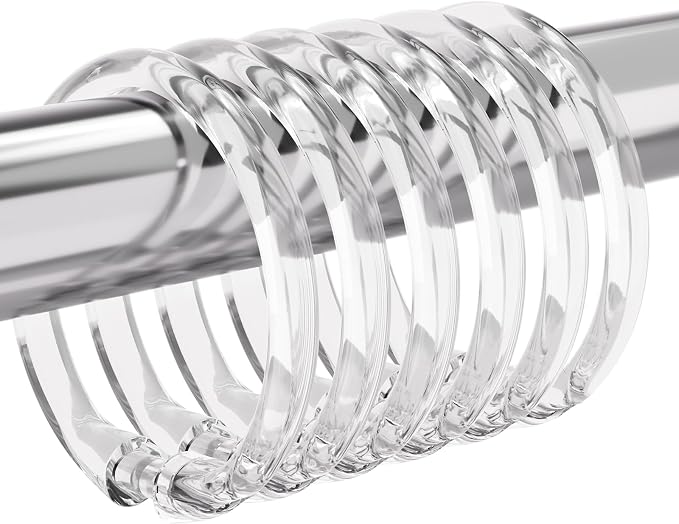 Amazer Plastic Shower Curtain Rings, O Shape Shower Curtain Hooks Rings by Amazer