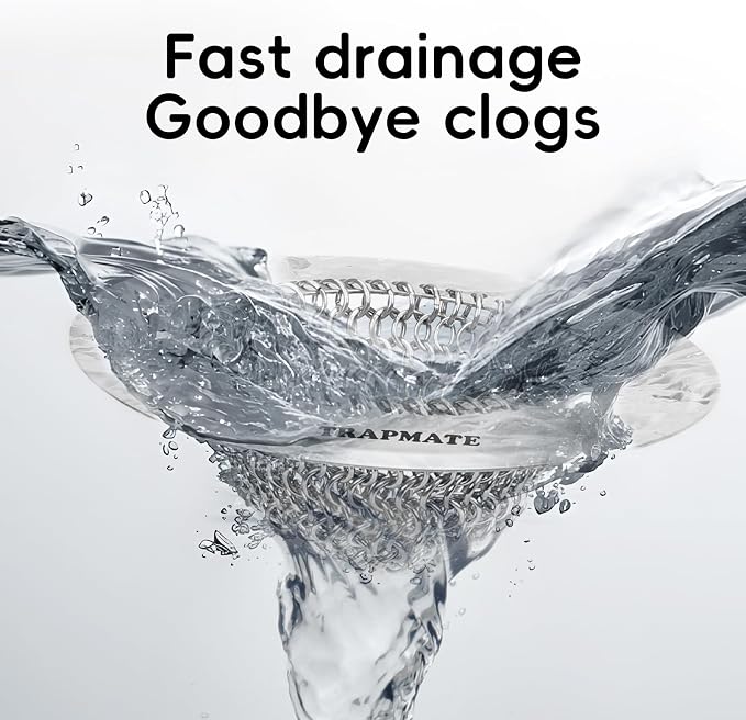 TRAPMATE Bathroom Sink Drain Strainer, 4.4" Patented Shower Hair Catcher | 2 - Image 3