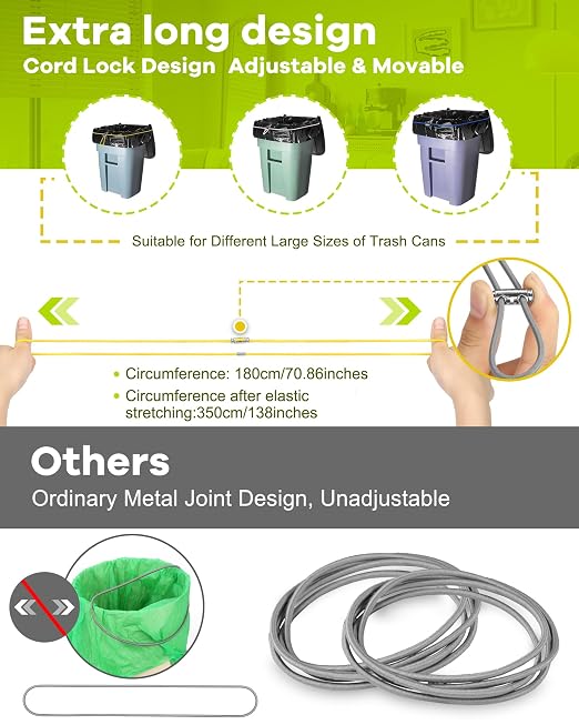 Large Rubber Bands for Trash Can Fits up 40-96 Gallon Extra Large Trash Can - Image 2