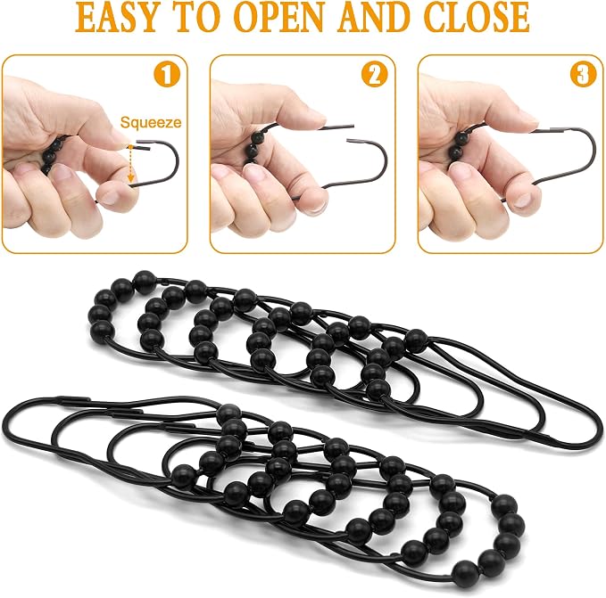 Shower Curtain Hooks Rings, Free Sliding Shower Hooks - Image 4