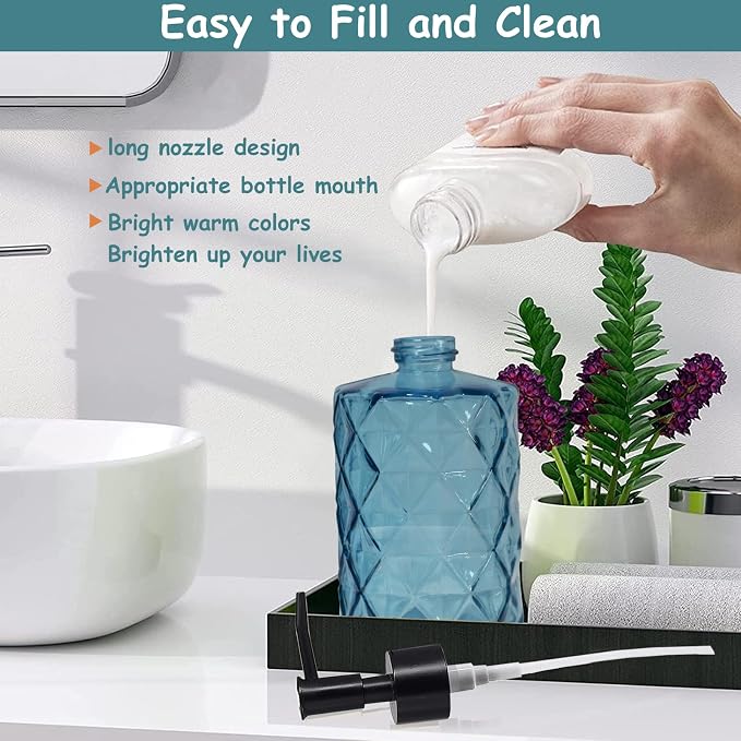 YYTSGG Blue Glass Soap Dispenser - Image 3