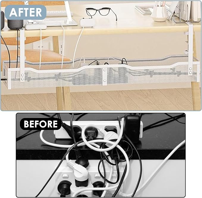 Cable Management, Cable Tray | No Drill Under Desk Cable Management Tray - Image 6