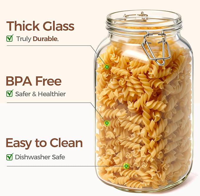 ComSaf Large Square Glass Jars - Image 5