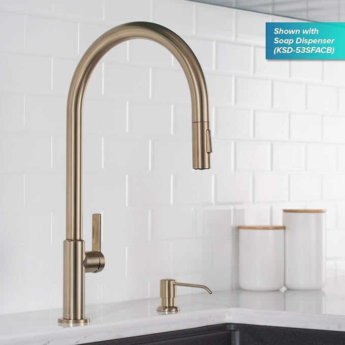 KRAUS Champagne Bronze 20 in Pull Down Kitchen Faucet KPF-2821SFACB | - Image 13