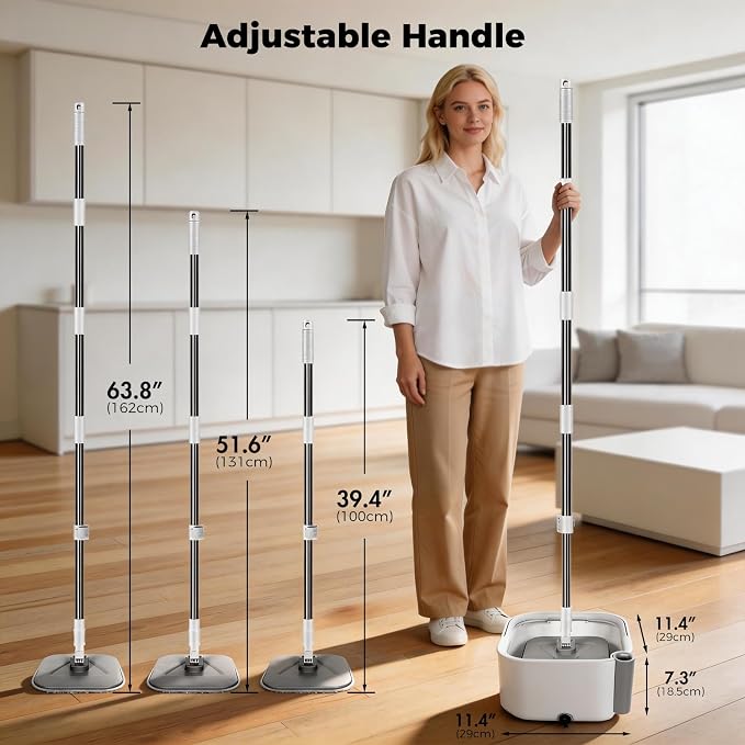 Masthome Spin Mop and Bucket Set, Separate Clean & Dirty Water Tank - Image 4