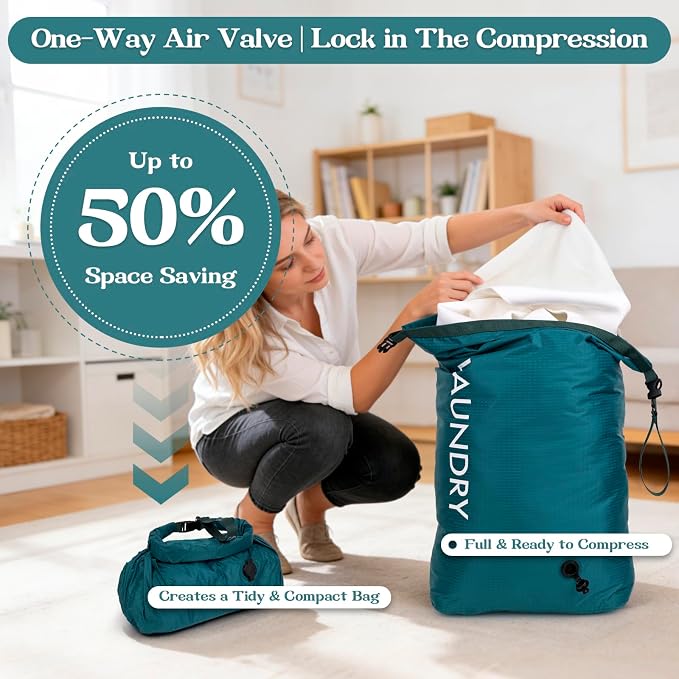 Travel Laundry Bag, Vacuum Compression Dirty Clothes Travel Bag - Image 4