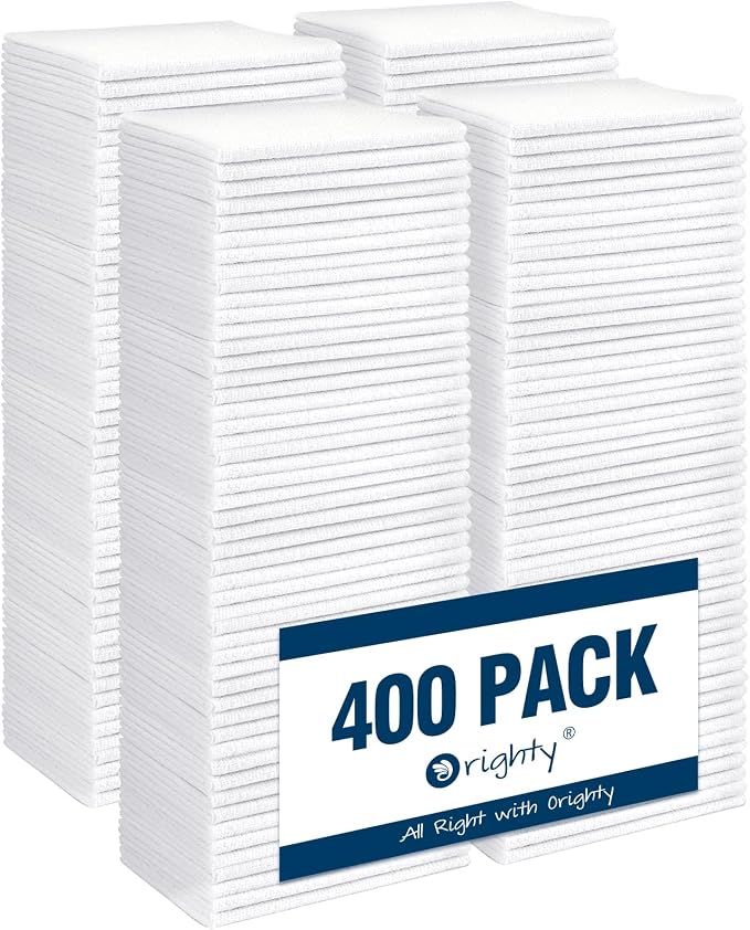 Orighty Microfiber Cleaning Cloth, 400 Pack Highly Absorbent Cleaning Rags by AllRightinOrighty