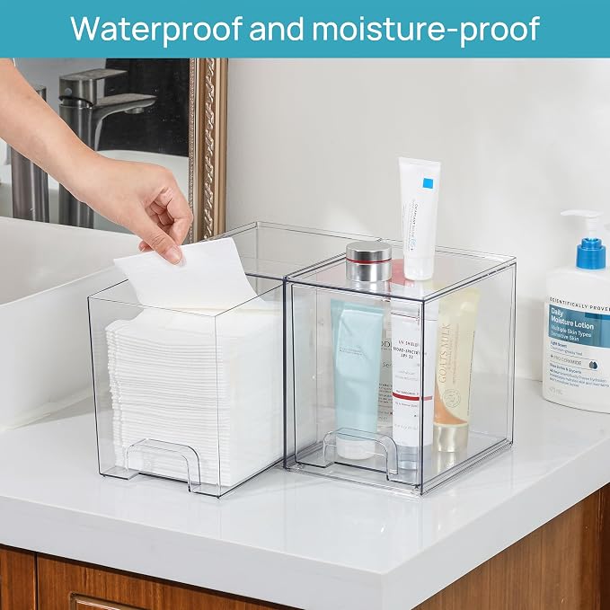 Vtopmart Clear Stackable Storage Drawers, 4 Pack Tall Plastic Organizers | - Image 7
