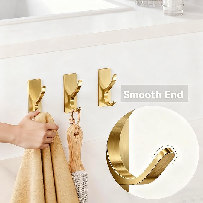 pickpiff Brush Gold Self-Adhesive Hook, 13LB Hanger - Image 3