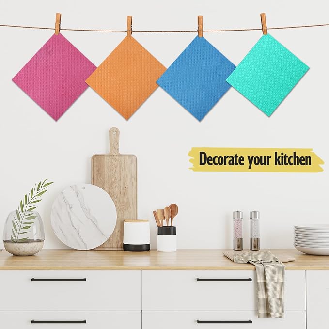 MoLKENE Swedish Dishcloths for Kitchen, 6 Pack Reusable Paper Towels, Absorbent - Image 2
