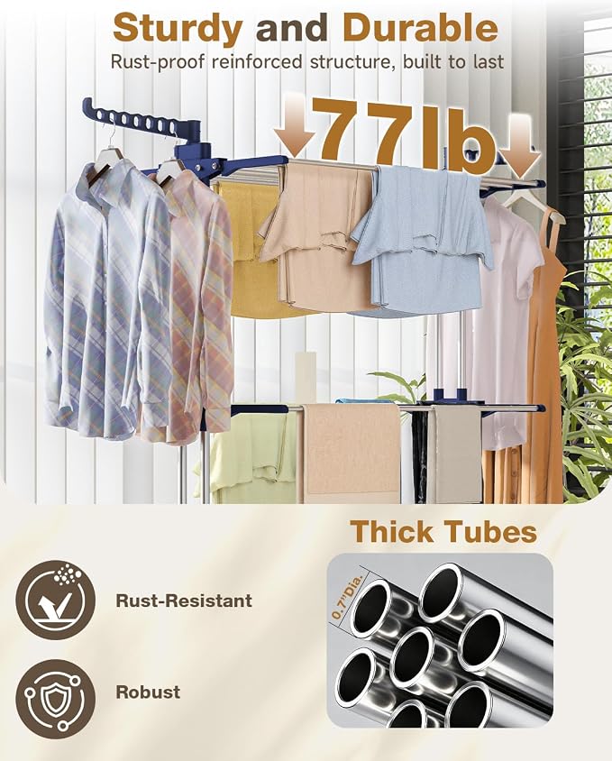 Bigzzia Clothes Drying Rack Folding - Image 3