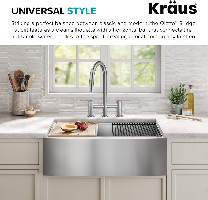 KRAUS Oletto Bridge Kitchen Faucet - Image 6
