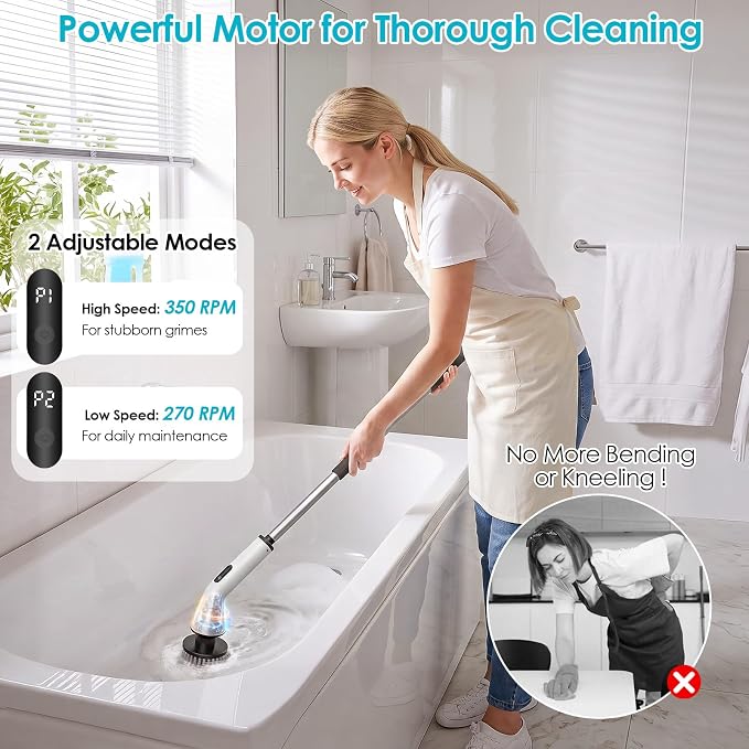 Electric Spin Scrubber for Bathroom, Power Cleaning Brush - Image 3