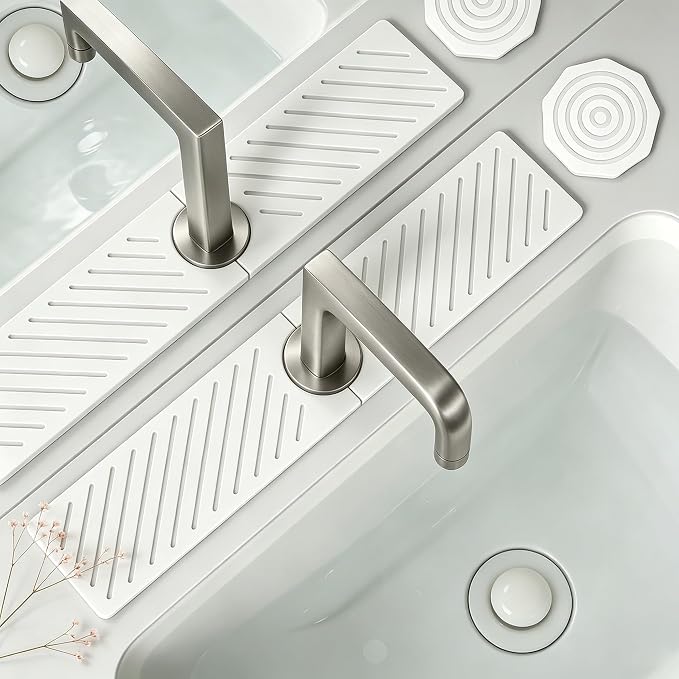 Stone Faucet Mat for Kitchen Sink, Sink Splash Guard Absorbent Drying Mat | by DOCOOLLIFE