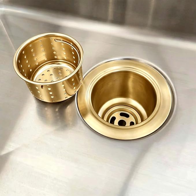 Kitchen Sink Drain Basket Only, 3-inch Basket Gold - Image 5