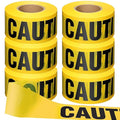 Treela 6 Pcs 3 Inch x 1000 ft Caution Danger Tape Roll Do Not Enter Cross Crime Scene Construction Warning Safety Tape for Hazardous Areas Halloween(Caution,Yellow)