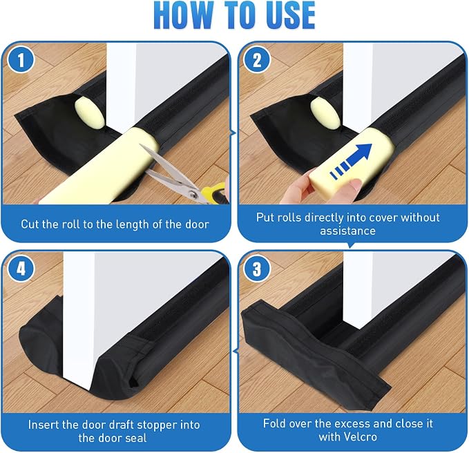 BlissTrends 36 in Under Door Draft Stopper, Covers Gaps up to 2.36 in, Easy - Image 7