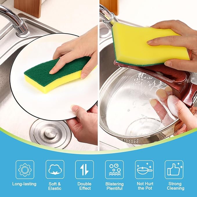 AIDEA Sponges Kitchen, 24-PK XL Heavy Duty Dish Sponges, Scrub Sponges | Dish - Image 3